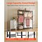 Black Carbon Steel 6-Tier Wardrobe Rack with Hanging Rods and Hooks